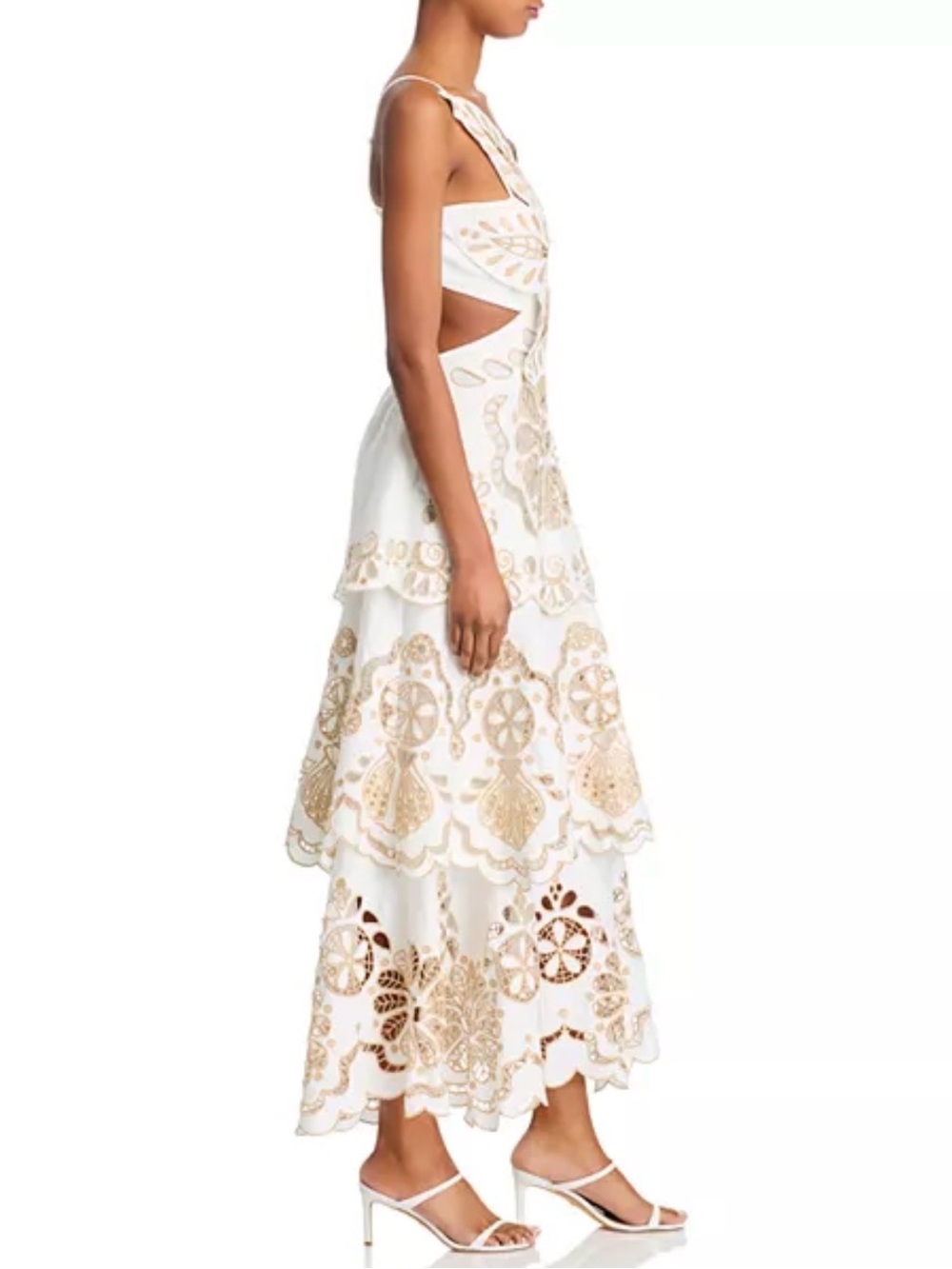 Farm Rio Off White Flower Richelie Dress - Picture 3 of 6